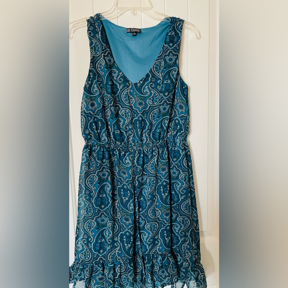BeBop Blue Pleated Paisley Sundress